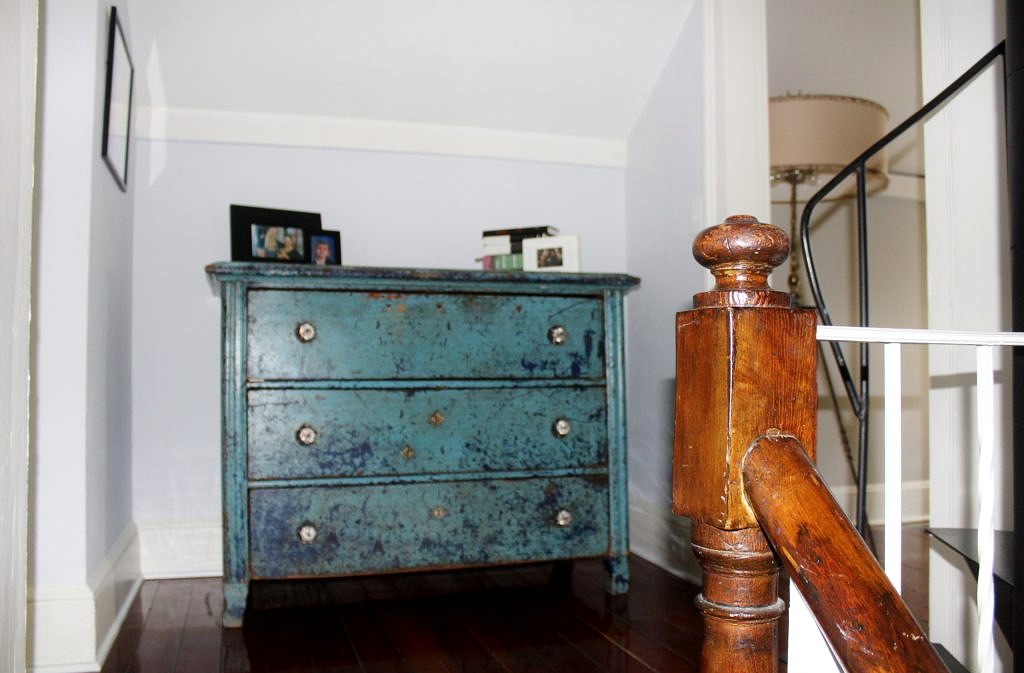 Antique Chest of Drawers in Original Paint from British Cottage