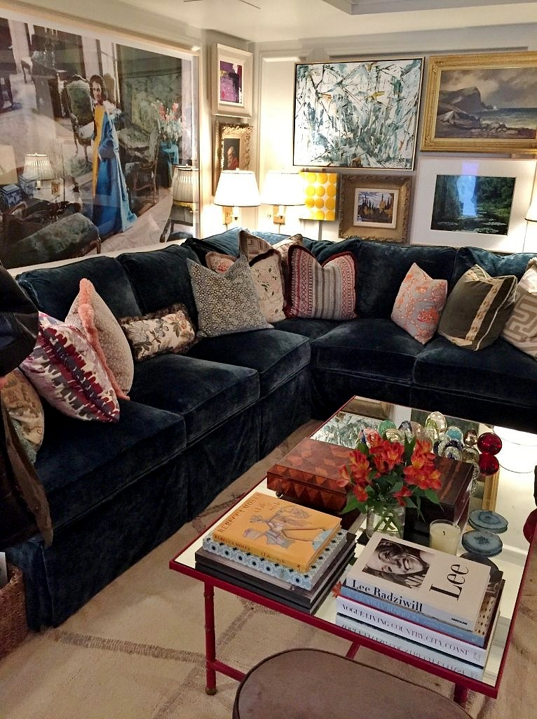 Navy Blue Sectional in the Philip Mitchell Kips Bay Showhouse